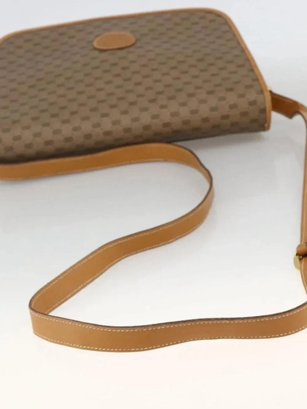 GUCCI Micro GG Supreme Shoulder Bag PVC Beige Gold 001 904 0915 Auth ka3456